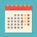 Flight Icon, Image of the Calendar, vector illustration Royalty Free Stock Photo